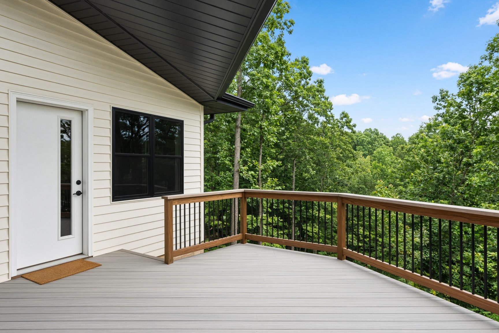 Rear deck in the trees